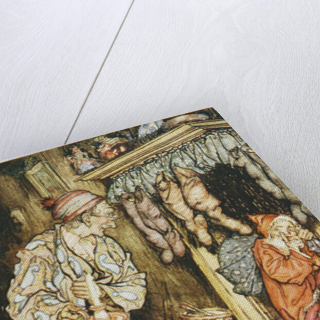 Illustration Depicting Santa Claus Delivering Gifts by Arthur Rackham