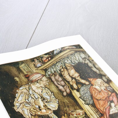 Illustration Depicting Santa Claus Delivering Gifts by Arthur Rackham