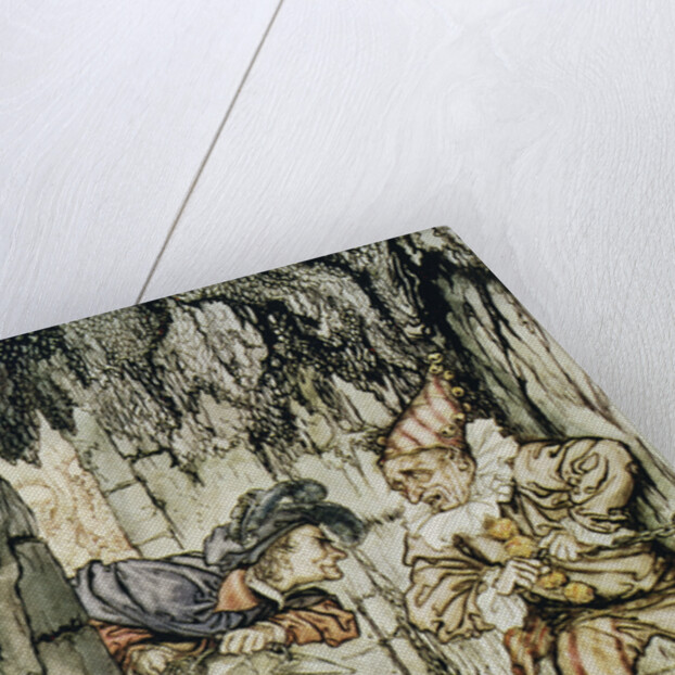 Illustration Depicting Fortunado and Montresor by Arthur Rackham