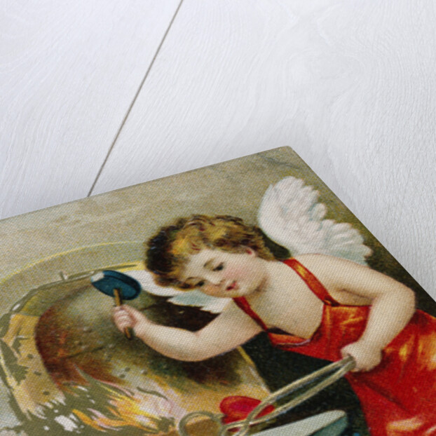 To My Valentine Postcard with Cupid at a Forge by Anonymous