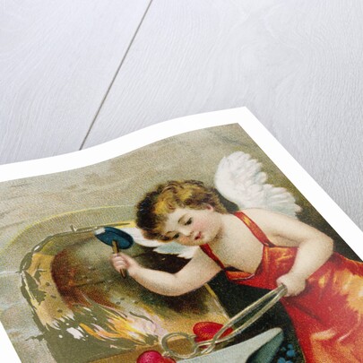 To My Valentine Postcard with Cupid at a Forge by Anonymous