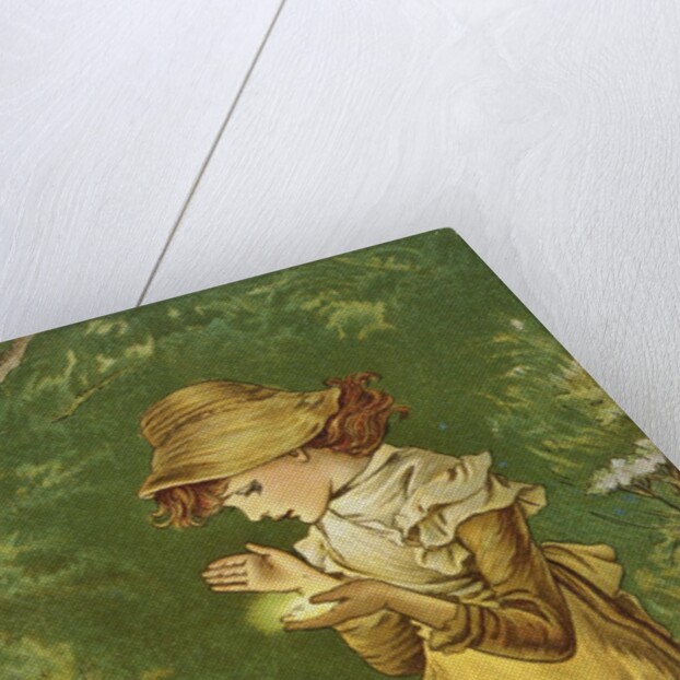 Book Illustration of Kneeling Girl by M. Ellen Edwards