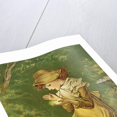 Book Illustration of Kneeling Girl by M. Ellen Edwards