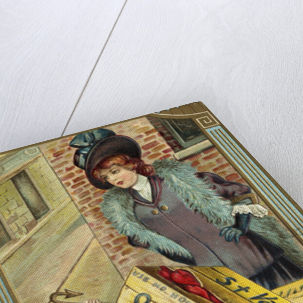 Valentine Greetings Postcard with Cupid's Crate of Hearts by Anonymous