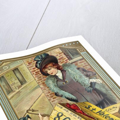Valentine Greetings Postcard with Cupid's Crate of Hearts by Anonymous