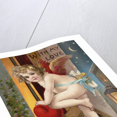 With My Love Valentine Postcard by Anonymous