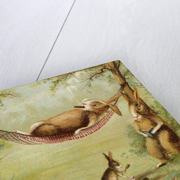 Postcard of Relaxing Rabbits by Anonymous