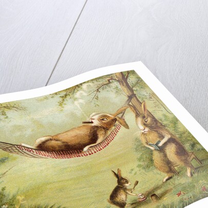 Postcard of Relaxing Rabbits by Anonymous