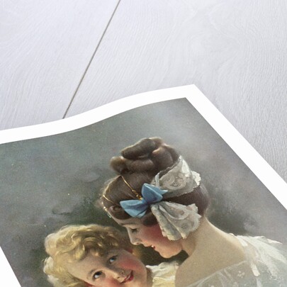 Postcard of Mother Holding Daughter by Anonymous