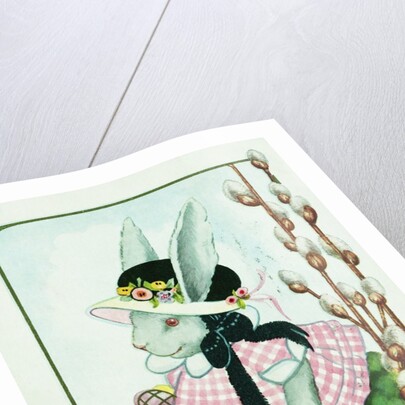 Easter Greeting Postcard with Miss Molly Cottontail by Anonymous