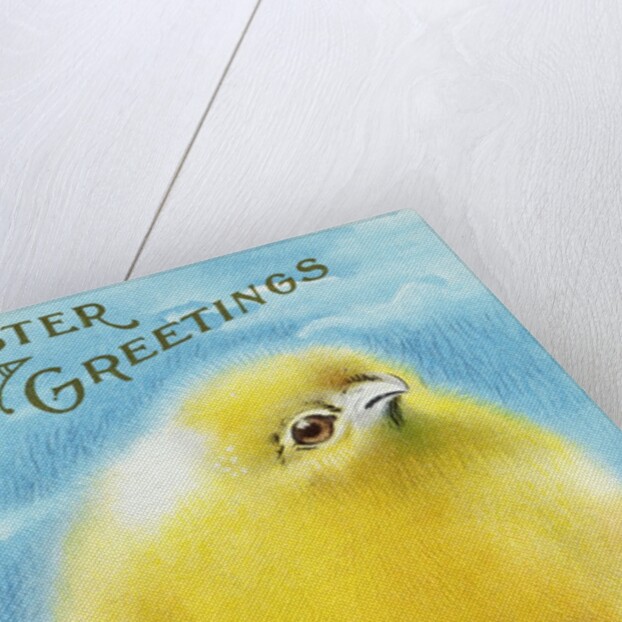 Easter Greetings Postcard with a Chick by Anonymous