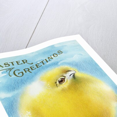 Easter Greetings Postcard with a Chick by Anonymous