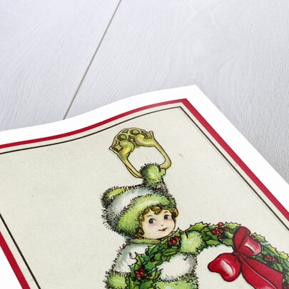Knocking at Your Door to Wish You Christmas Joy Postcard by Pauli Ebner