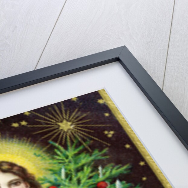 A Merry Christmas to You Postcard with an Angel Holding a Christmas Tree by Anonymous