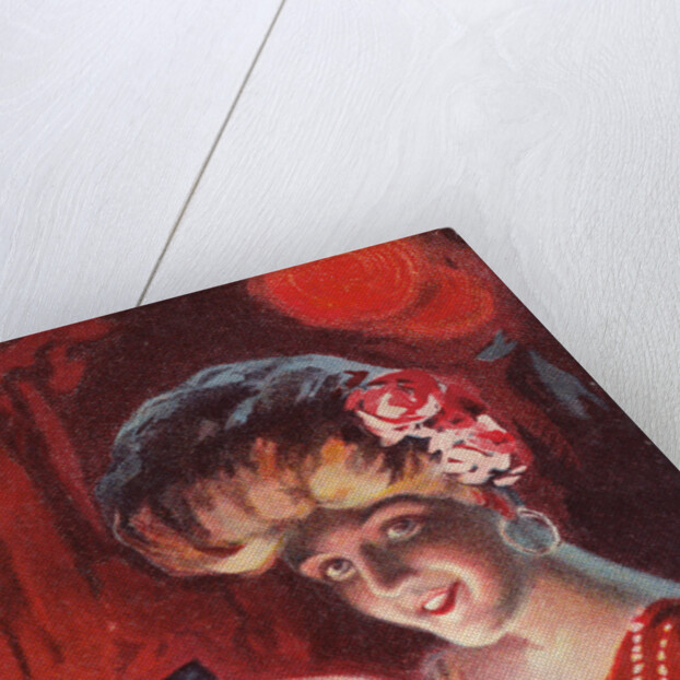 A Merry X Mas Postcard with a Woman Holding a Snowglobe by Anonymous