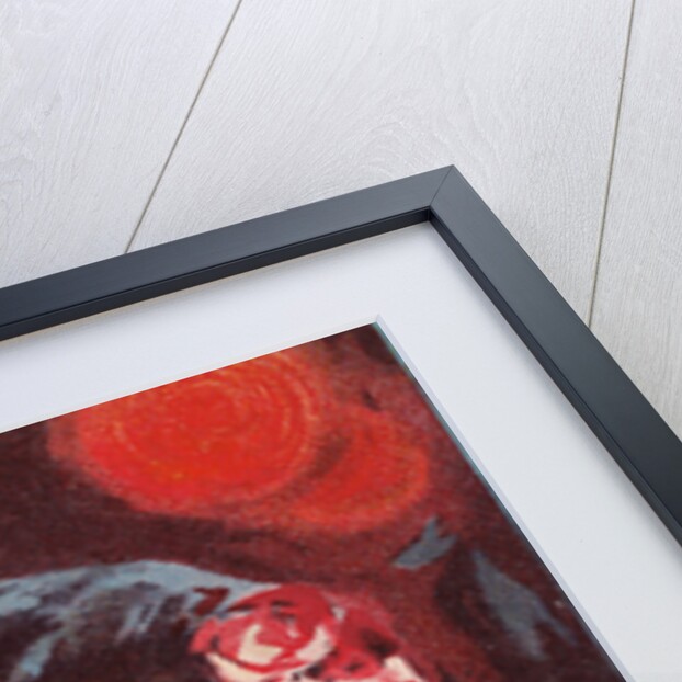 A Merry X Mas Postcard with a Woman Holding a Snowglobe by Anonymous