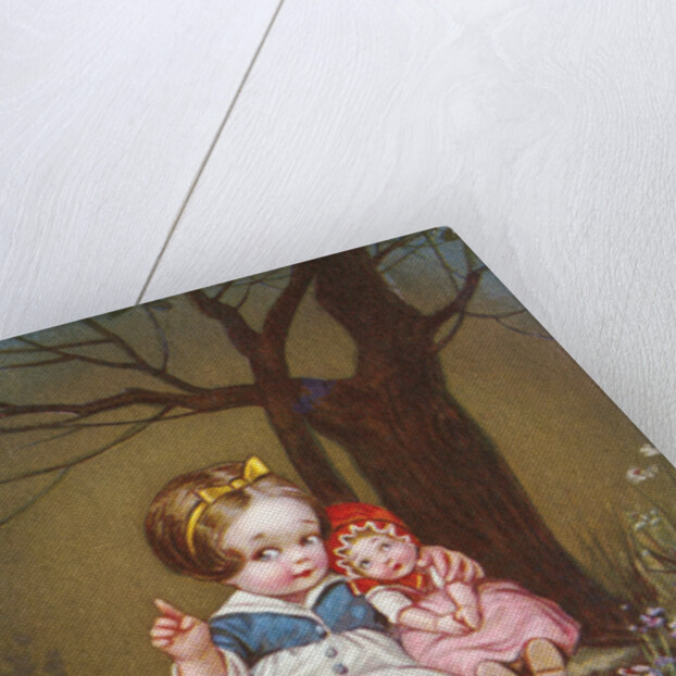 Postcard with a Little Girl and Her Doll by Anonymous