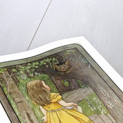 Book Illustration of Alice and the Cheshire Cat by M.L. Kirk