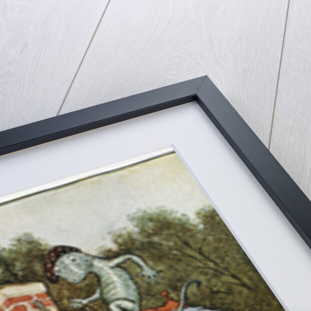 Illustration Showing Alice Cramped Inside the White Rabbit's House by Milo Winter