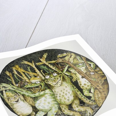 Book Illustration of Frogs Celebrating by John D. Batten