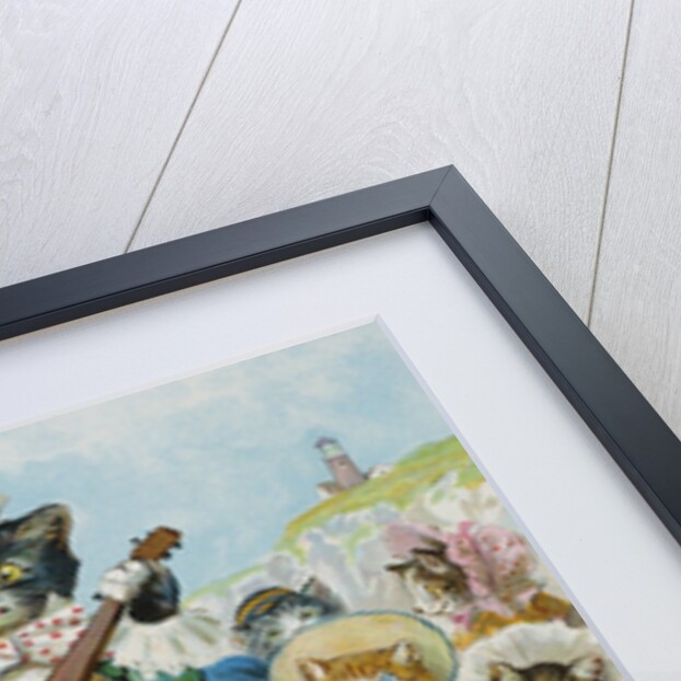 Book Illustration of a Cat Playing a Banjo by Anonymous