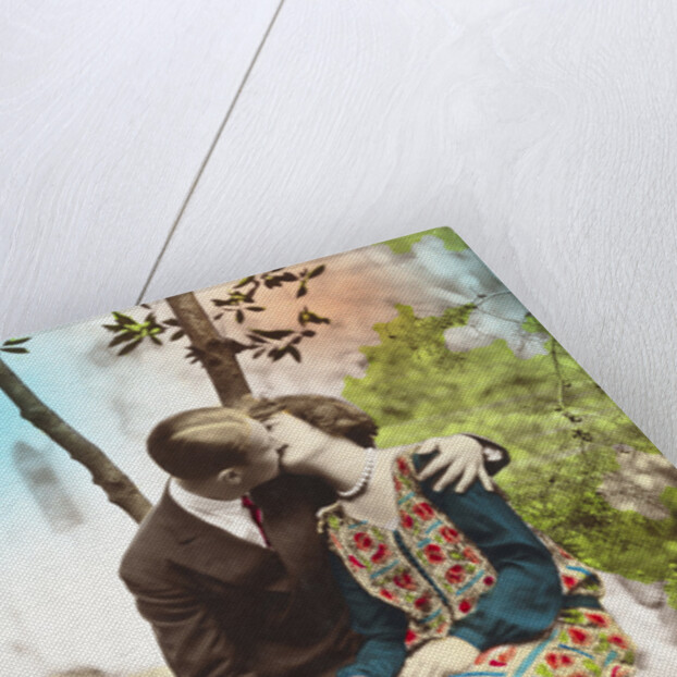 Postcard of a Couple Kissing by Anonymous