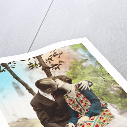 Postcard of a Couple Kissing by Anonymous