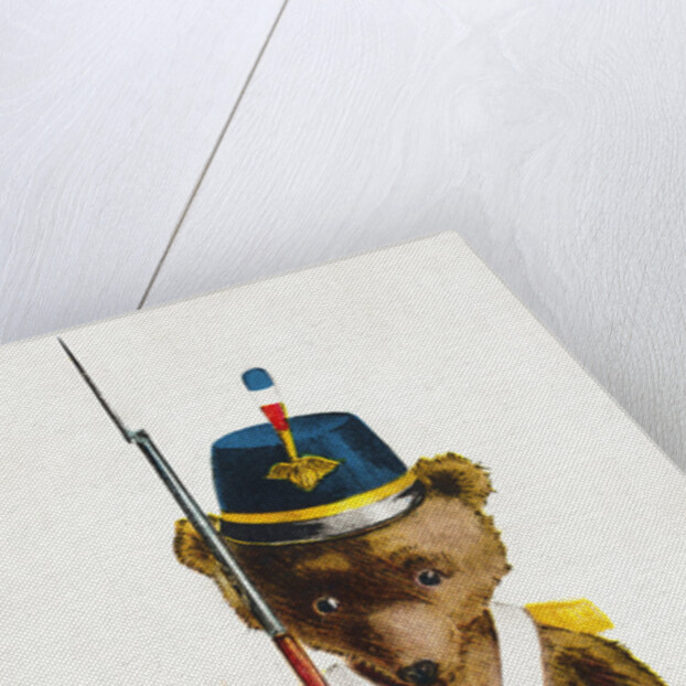 A Bear Town Cadet. Postcard by Rose Clark