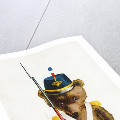 A Bear Town Cadet. Postcard by Rose Clark