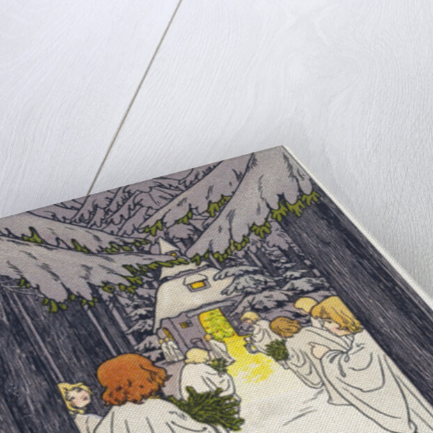 Postcard of a Snowy Christmas Scene by Pauli Ebner