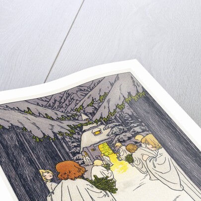 Postcard of a Snowy Christmas Scene by Pauli Ebner