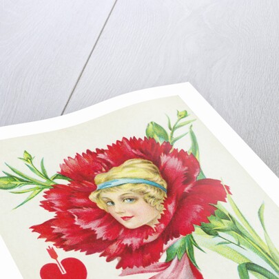 Would You be Willing to See a Miss if You Saw Her Face in a Flower Like This? Postcard by Anonymous