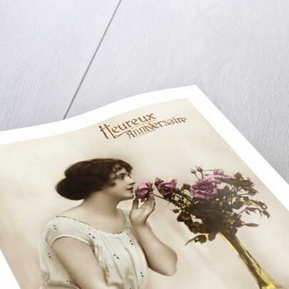 Heureux Anniversaire Postcard by Anonymous
