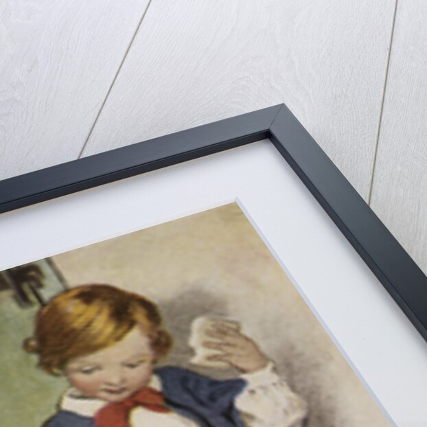 Illustration of a Boy and a Puppy by Jessie Willcox Smith