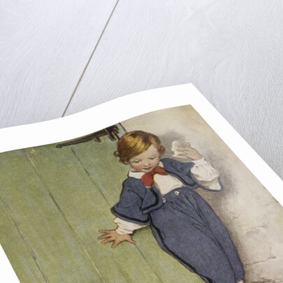 Illustration of a Boy and a Puppy by Jessie Willcox Smith