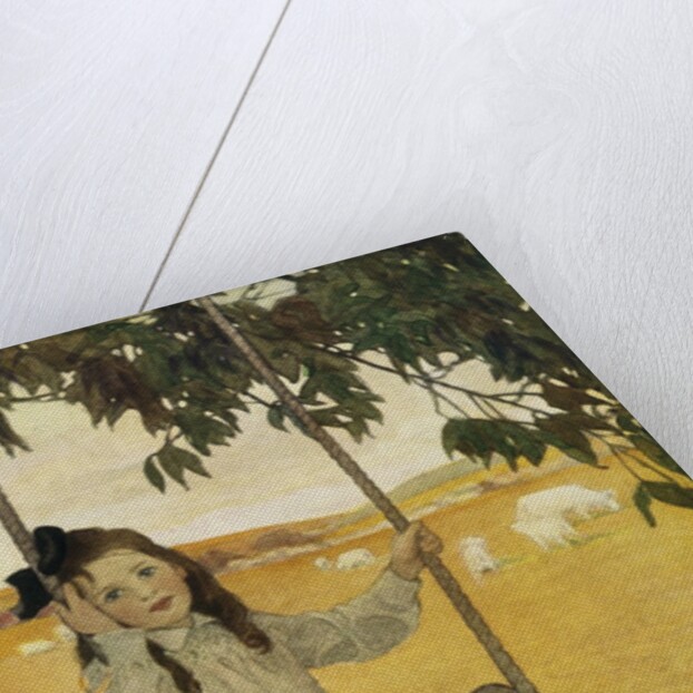 Illustration of a Girl on a Swing by Jessie Willcox Smith