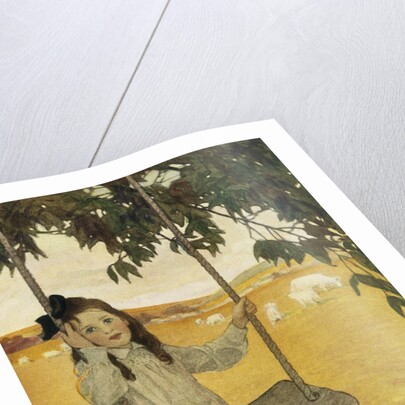Illustration of a Girl on a Swing by Jessie Willcox Smith