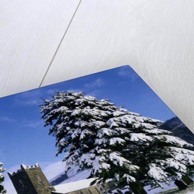 Snow Covered Church and Cemetery by Anonymous