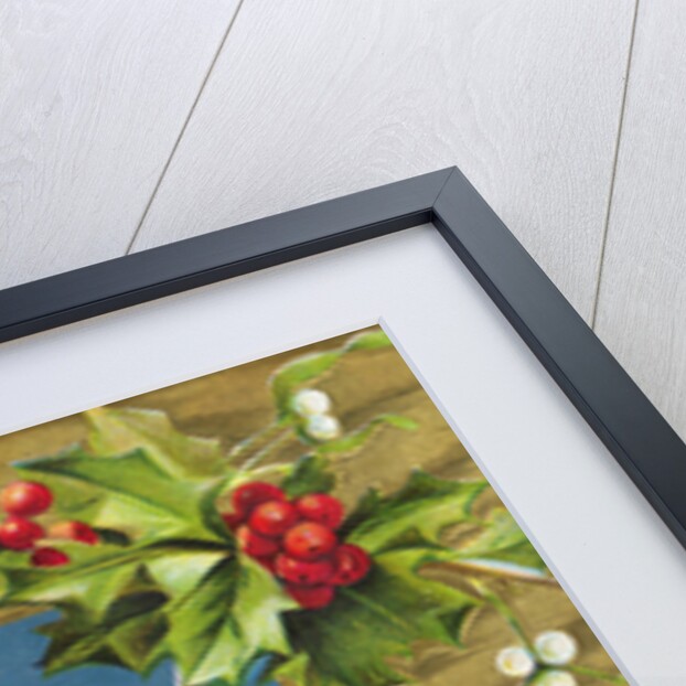 A Happy Christmas Embossed and Gilded Chromolithograph Postcard by Anonymous