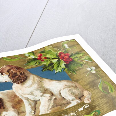 A Happy Christmas Embossed and Gilded Chromolithograph Postcard by Anonymous