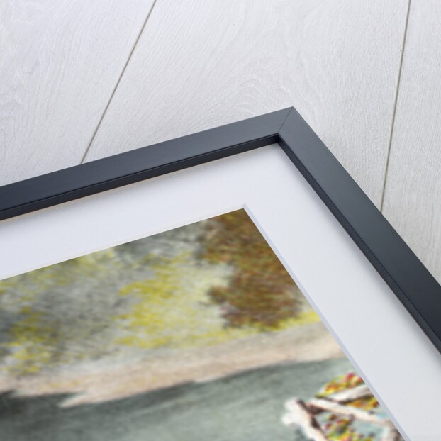 Color Print Postcard Showing Girl Hugging a Bernese Mountain Dog by Anonymous