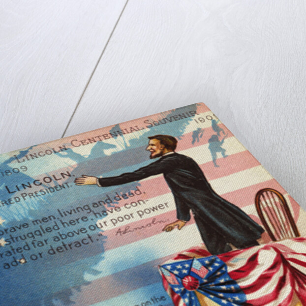 Abraham Lincoln Postcard with Battle of Gettysburg by Anonymous