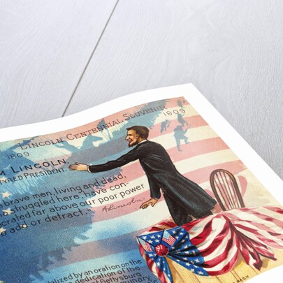 Abraham Lincoln Postcard with Battle of Gettysburg by Anonymous