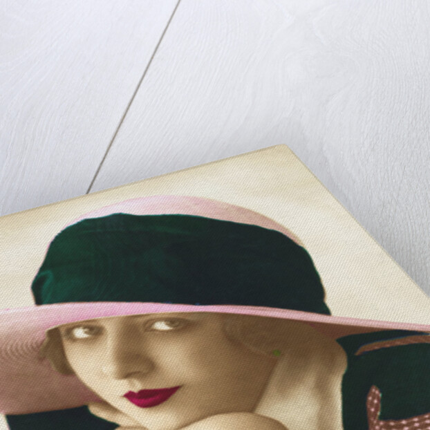 Postcard of a Flapper Holding a Rose by Anonymous