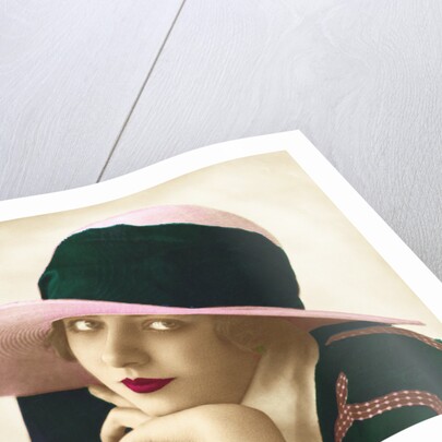 Postcard of a Flapper Holding a Rose by Anonymous