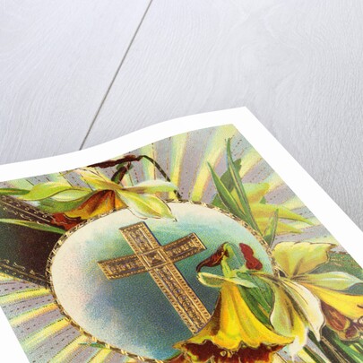 A Happy Easter Postcard with a Cross by Anonymous