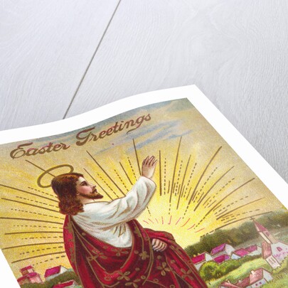 Easter Greetings Postcard with Jesus by Anonymous