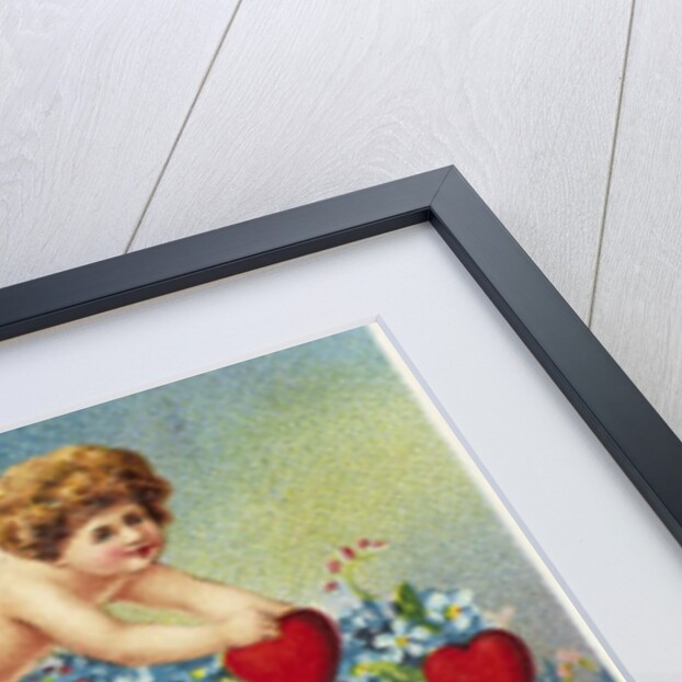 To My Valentine Postcard with a Heart and Cherubs by Anonymous