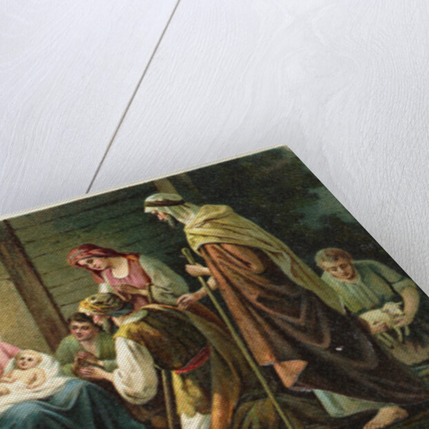 A Joyful Christmas Postcard with Nativity Scene by Anonymous