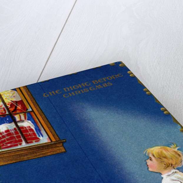 The Night Before Christmas Postcard with a Child Watching Santa by Anonymous